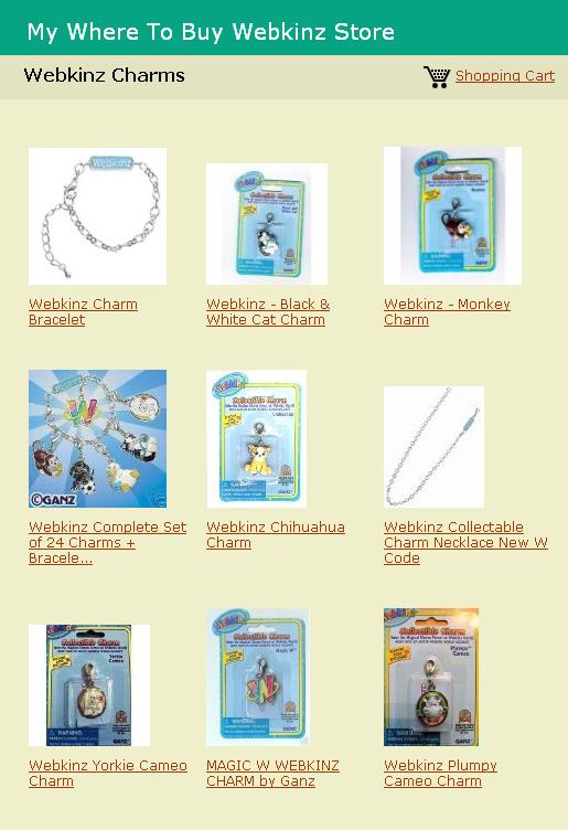 Where to buy Webkinz Charms